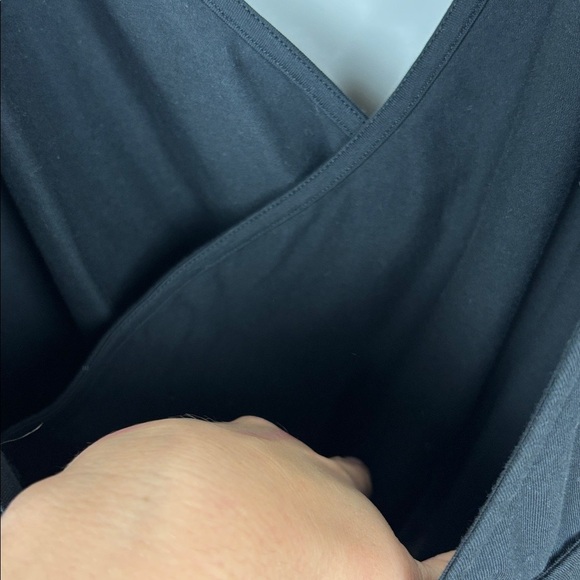 Anne Fontaine V Neck Black Pima Cotton Blend Lace Puff Sleeve Blouse - 44/US12 - Picture 9 of 11